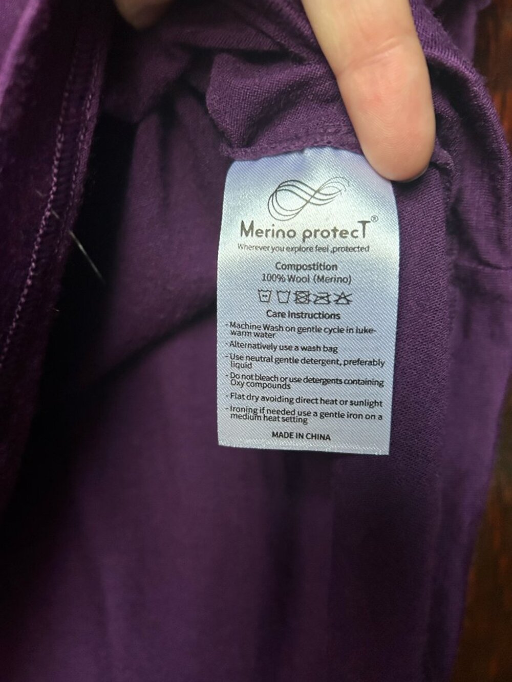 Merino Protect 100% Merino Wool Performance Tee Deep Purple/Eggplant Medium - Picture 4 of 7